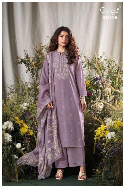 Ganga gynela 4650 dress material wholesaler new tt market ring road surat
